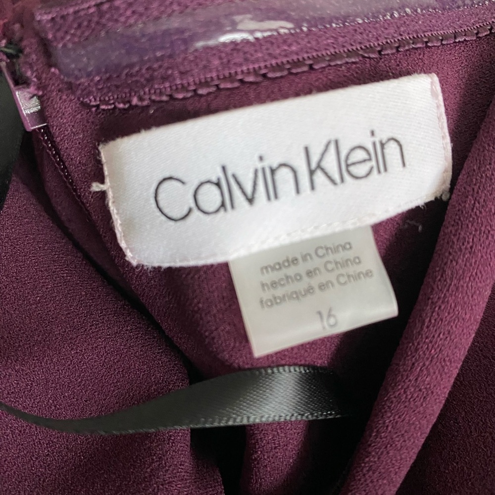 Size 16-Calvin Klein Deep Purple/Eggplant Dress - Picture 5 of 7